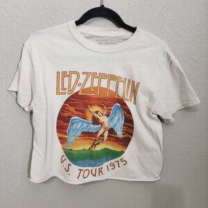 Led Zeppelin Shirt Womens Small White Short Sleeve  Official Licensed U.S. Tour